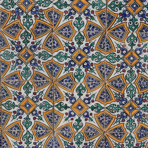 Moroccan Hand Painted Tiles from Lost Land Interiors