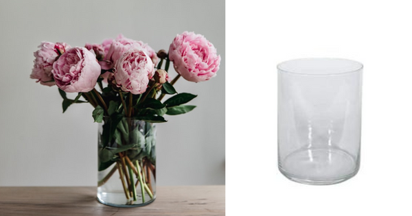 Create a Peonie Arrangement with a Cylinder Hot Cut Glass Vase from Lost Land Interiors