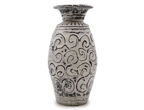 Lombok Swirls Shaped Vase - Cream