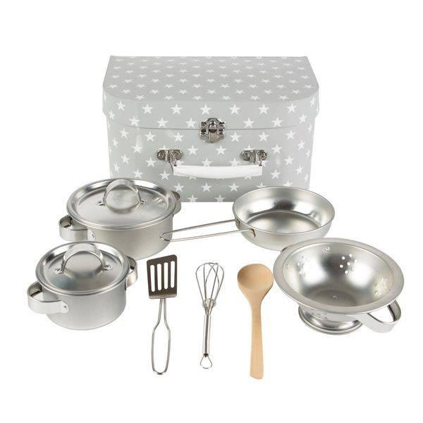 Kids Kitchen Cooking Box Set Grey Stars 0