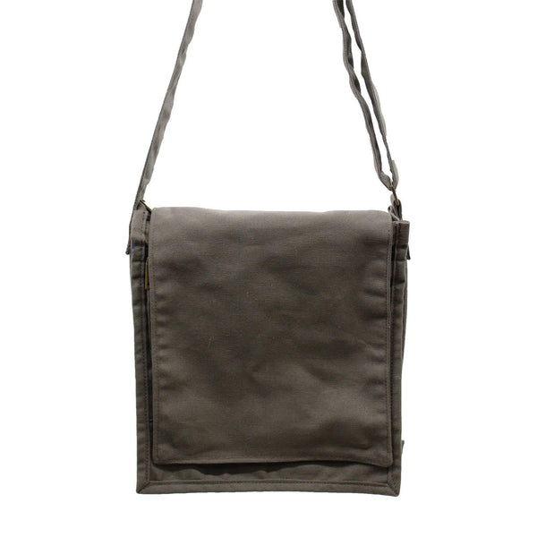 Cotton Canvas Messenger Bag - Graphite 0