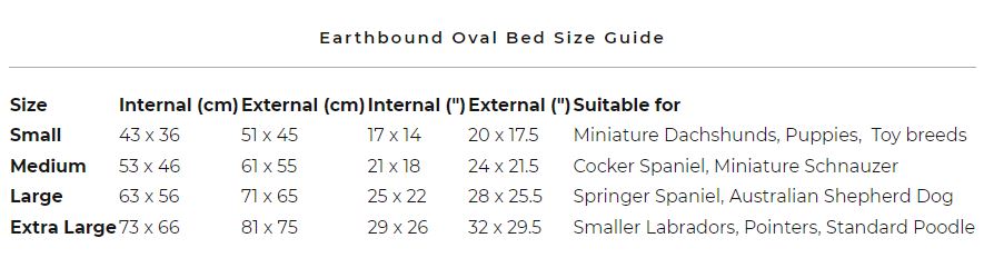 Dog Bed Size guide