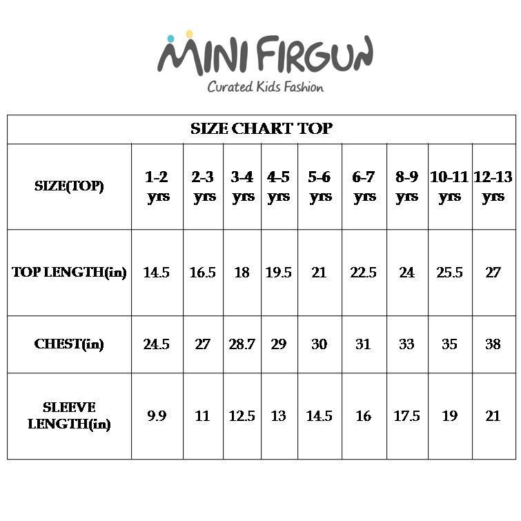 Tangerine Size Chart