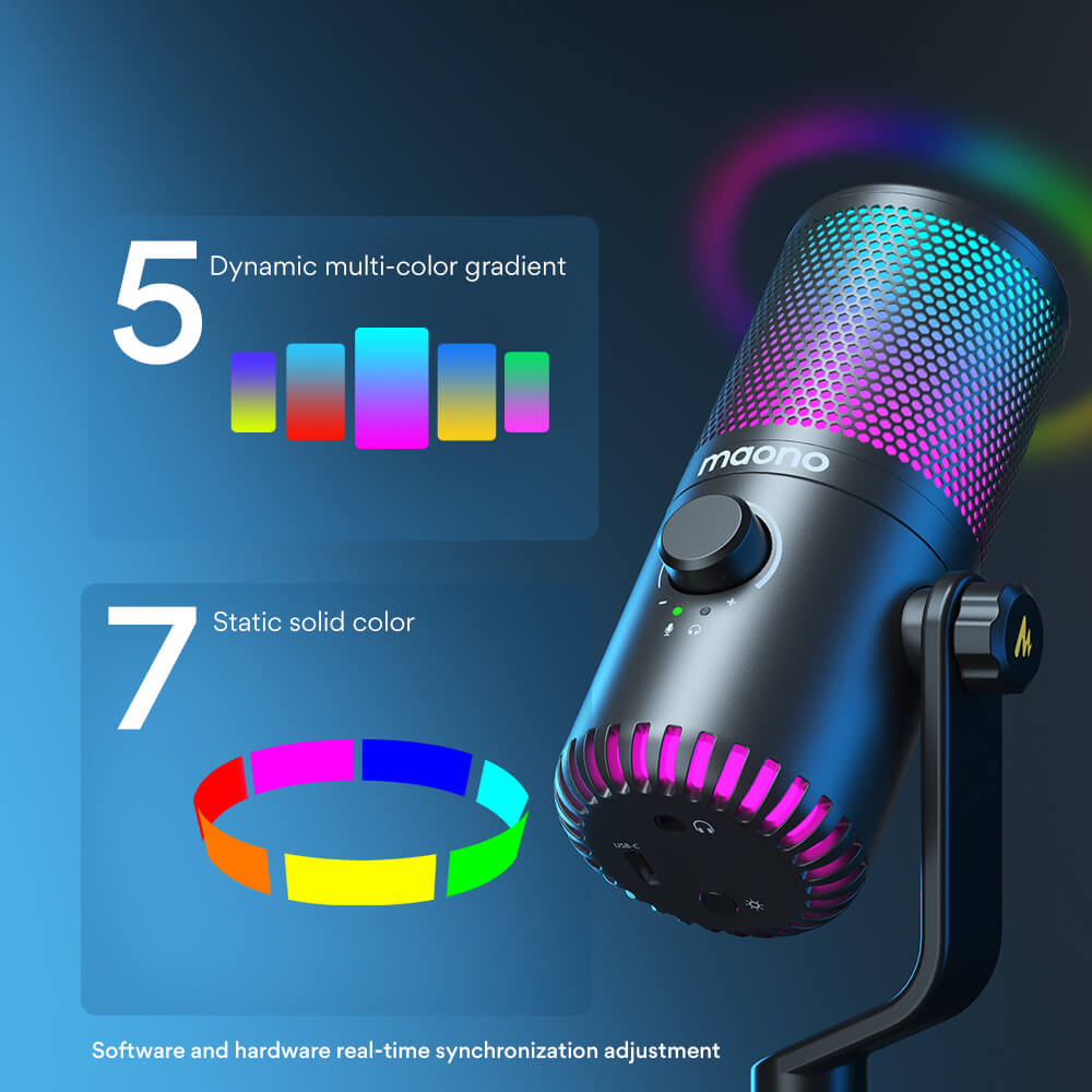 MAONO DM30 RGB Gaming Microphone Controllable RGB Lighting
