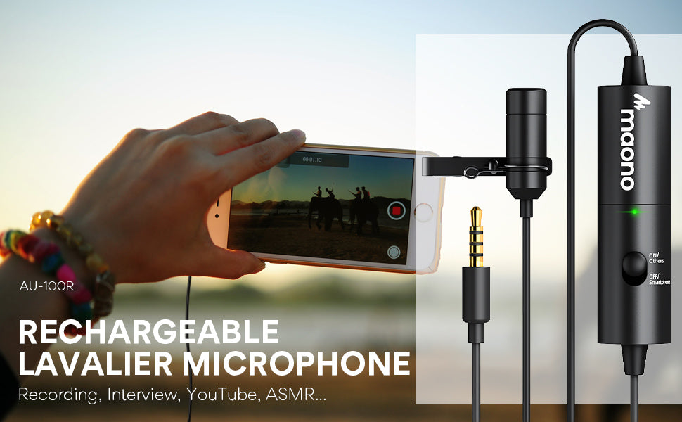 Rechargeable Lapel microphone