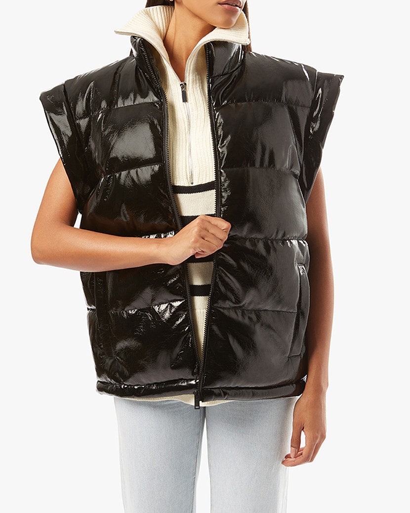 NUTEMPEROR PU LEATHER PUFFER DOWN VEST - ベスト