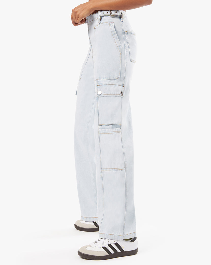 Denim Straight Indigo Cargo Jean