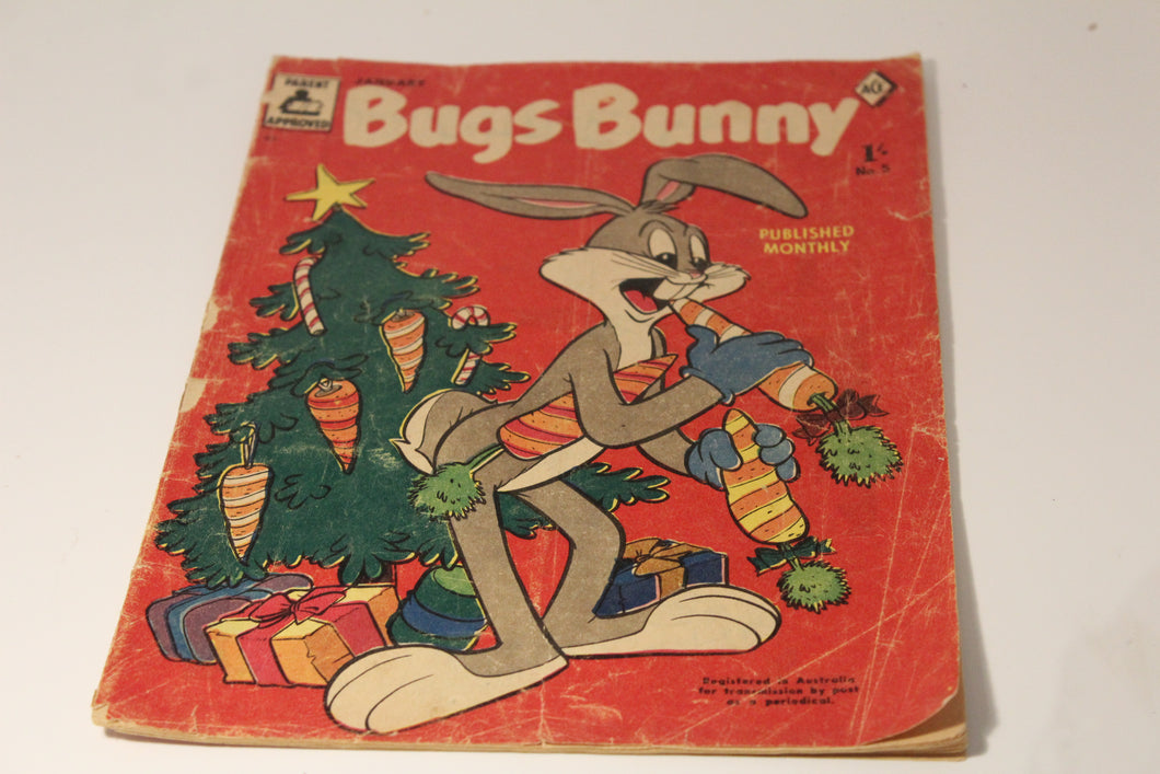 Bugs Bunny No 5 January 1957 Magazine Paperback Ephemera Retro Girl