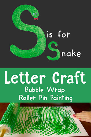 Snake Crafts | Bubble Wrap Painting | Roller Pin Painting | Letter Crafts | Alphabet Activities