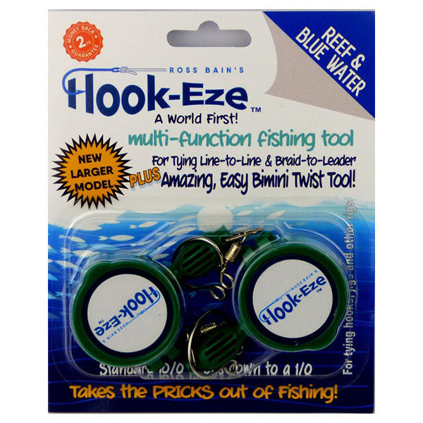 Large Hook Eze Fishing Knot Tying Tool Twin Pack in Green