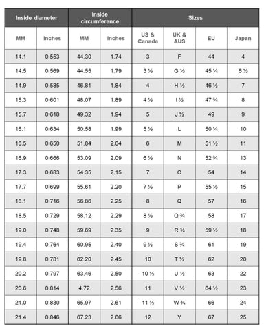 Ring Size Chart - Shop KOR.diamond Couples' Rings - Pinkoi