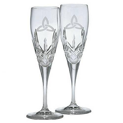 Galway Irish Crystal Trinity Knot Toasting Wedding Flutes