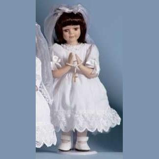  Communion Doll Brown Hair.