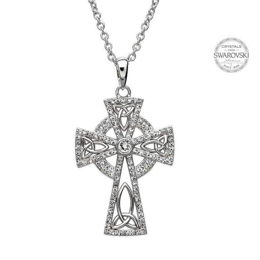 Swarovski Crystal Celtic Cross Pendant by Shanore