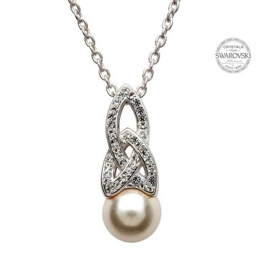 Swarovski Trinity Knot Pearl Pendant Shanore