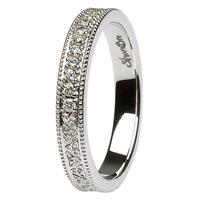 14K White Gold Trinity Knot Wedding Band Shanore