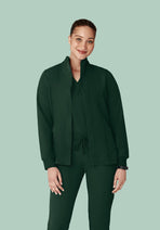 Women's Modern Scrub Jacket Midnight Green Nav Image 2