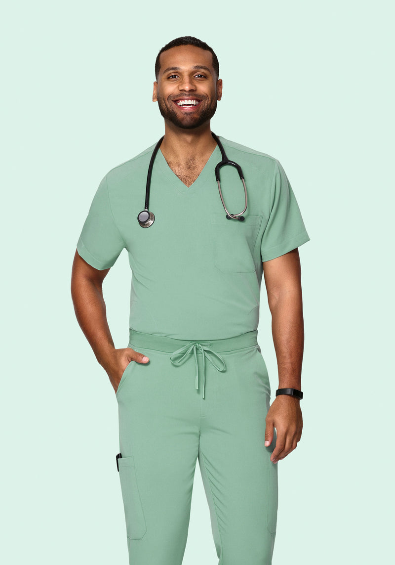 Three Pocket Scrubs Top Mens Jade – Mandala Scrubs