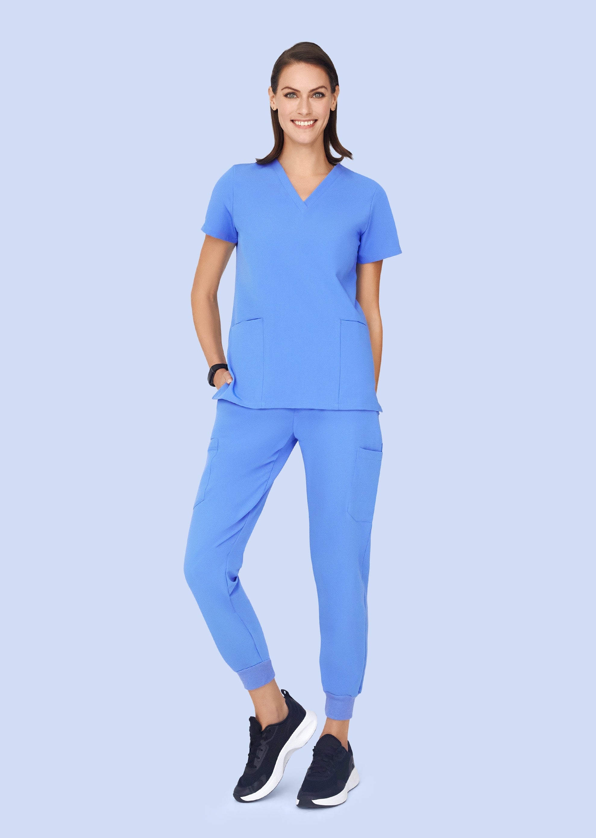 9 Pocket Joggers Ceil Blue – Mandala Scrubs