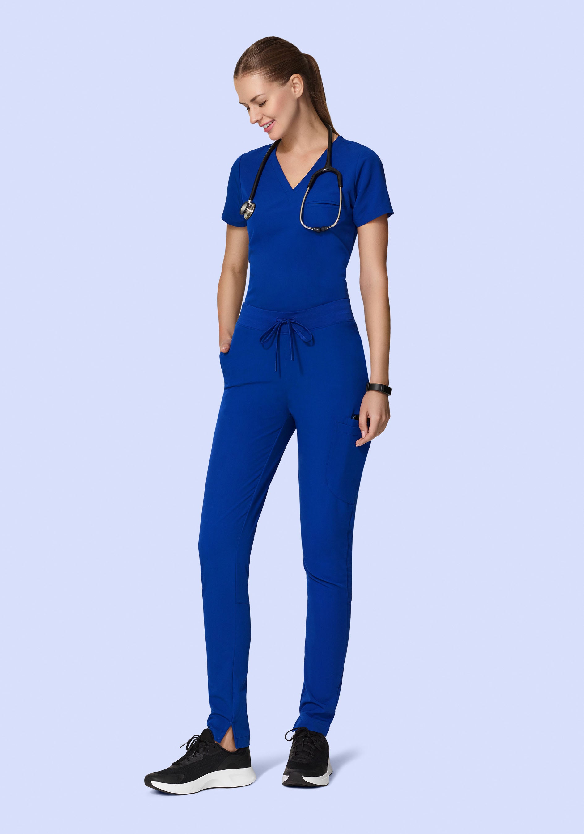 6 Pocket Slim Pants Galaxy Blue – Mandala Scrubs
