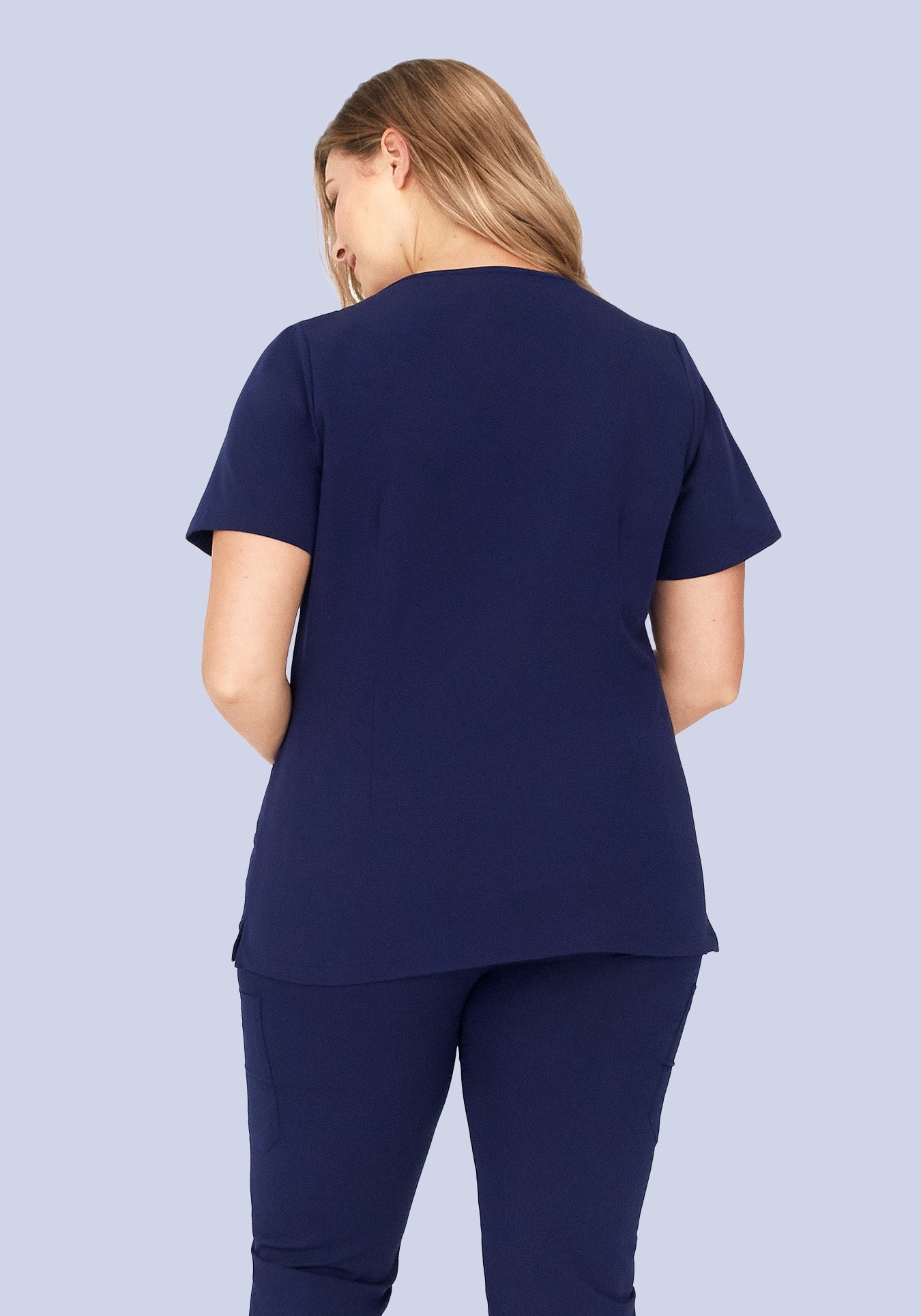 5 Pocket Notch Neck Top Navy – Mandala Scrubs