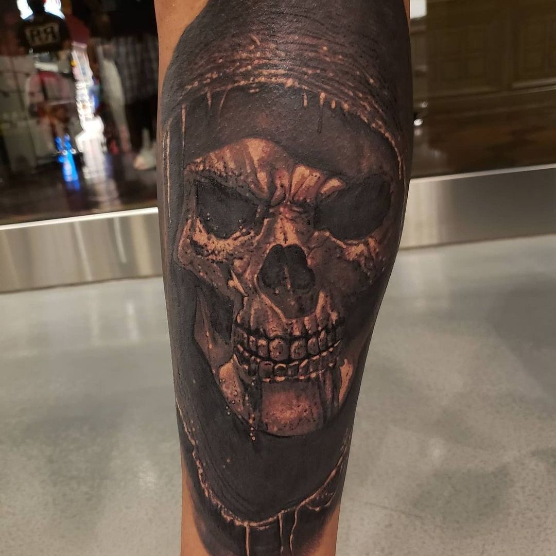 Realistic color bull skull tattoo on forearm by Sorin Gabor : Tattoos