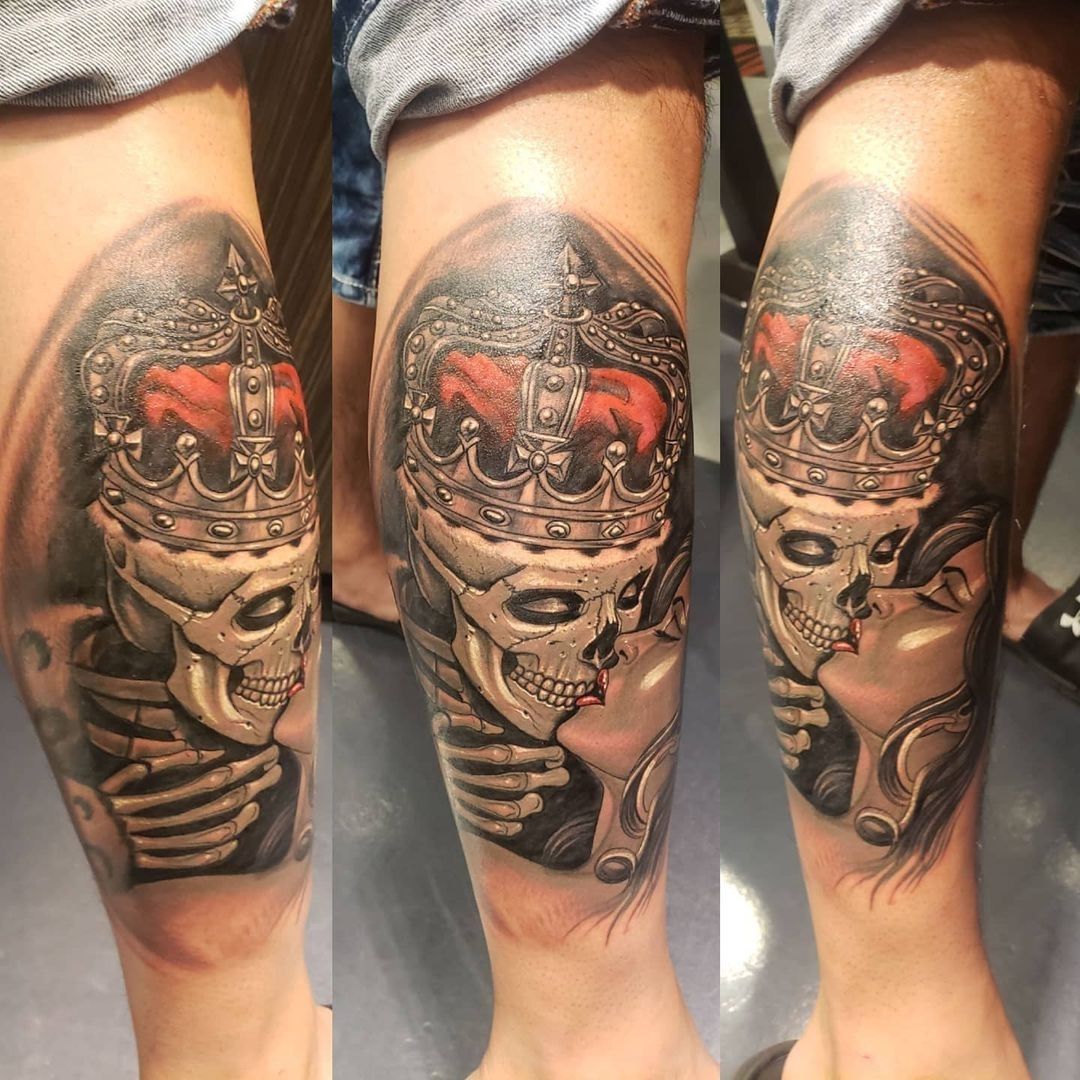 skeleton love tattoos