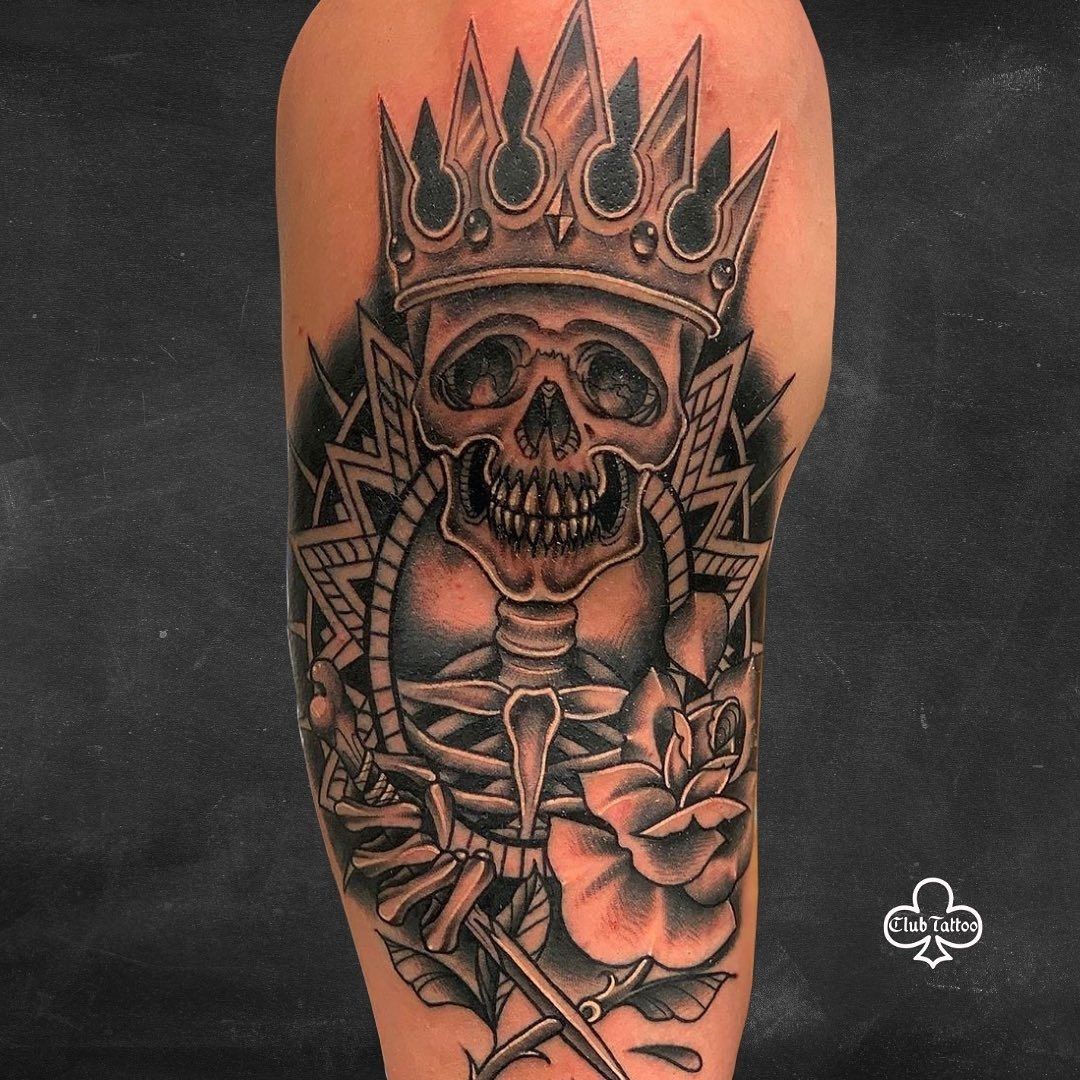 Skull and Peony Flowers Tattoo art - Skull Tattoo - Sticker | TeePublic