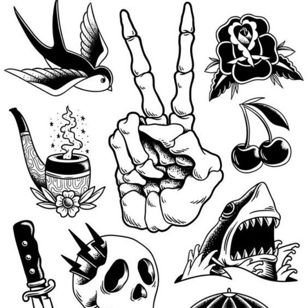 Nature flash sheet in 2021  Flash tattoo designs Tattoo art drawings  Spooky tattoos  Flash tattoo designs Tattoo flash art Small tattoos