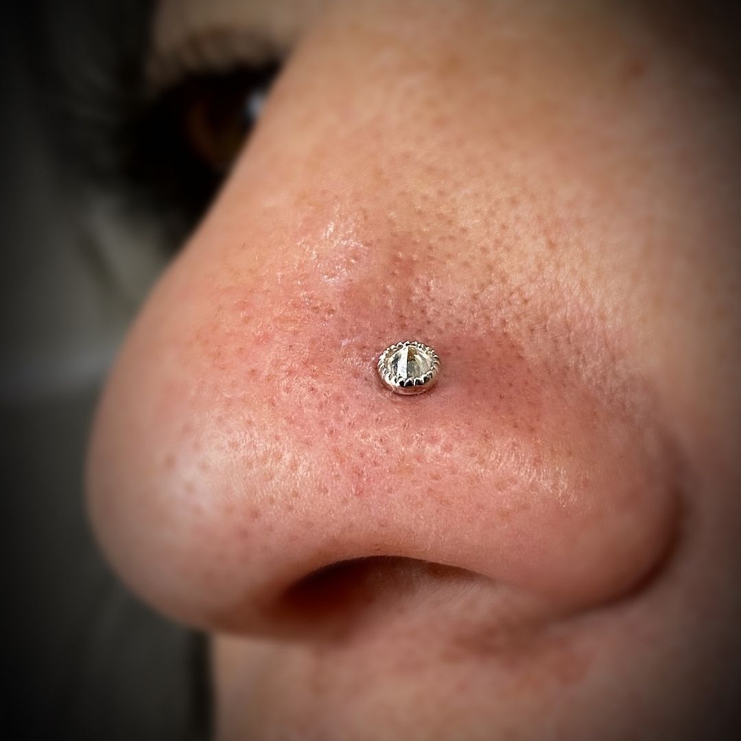LV Tattoo - The first nose piercing Carlee had the