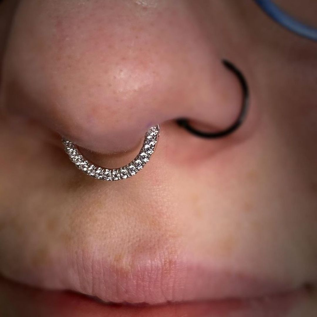 LV Tattoo - The first nose piercing Carlee had the