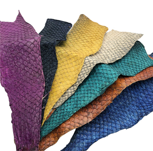 1x Handmade Colour Dyed Liza Ramada Peruvian Coast Fish Leather Pieces