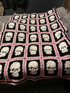 Just Love Skulls Crochet Blanket