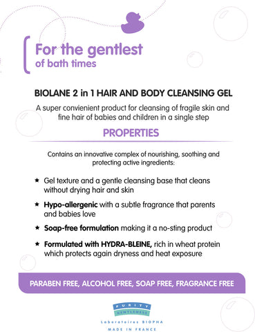 A must have for new moms! The Biolane Kids' First Bath Kit includes the  2-in-1 Hair and Body Cleanser and the Nourishing and Moisturizing…