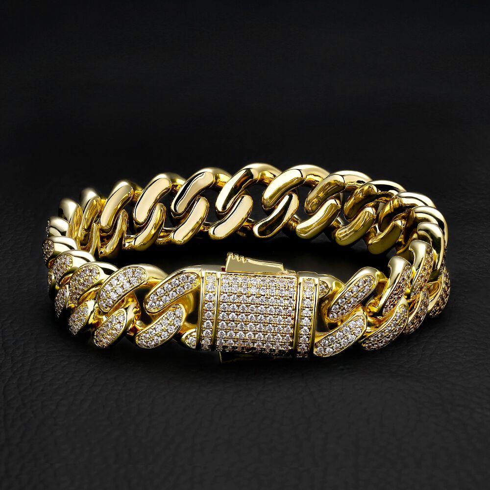 12mm Iced Cuban Link Bracelet