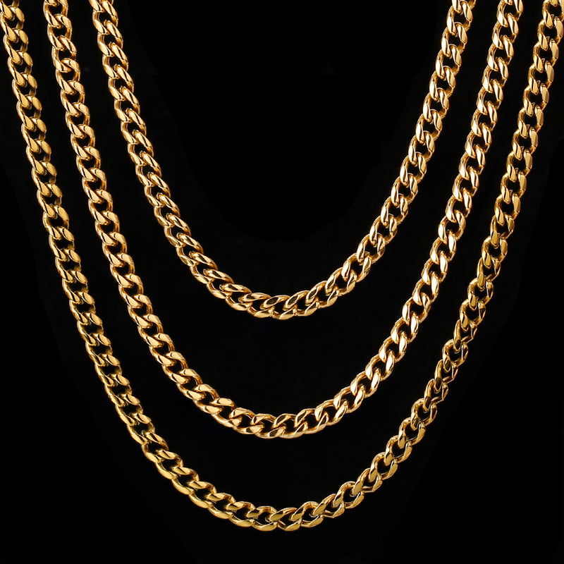 ラッピング不可 GOLD 【50cm】【8mm】【18K刻印あり】【Miami