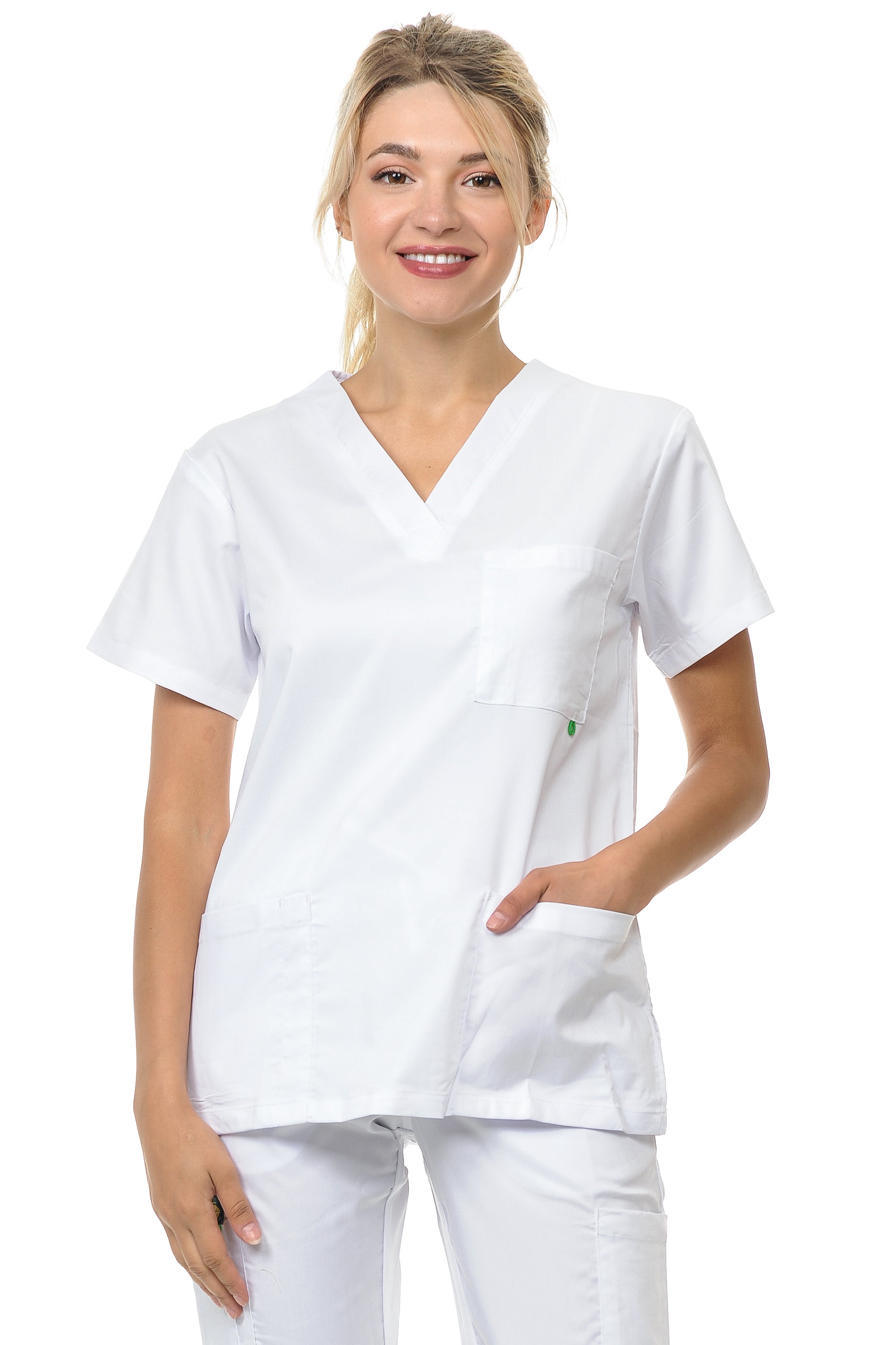 Unisex Soft Stretch Poly Rayon 3 Pocket V Neck Scrub Top Platinum Uniforms Llc 