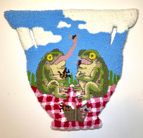 leif zikade two toads picnic tufted rug tuft the world