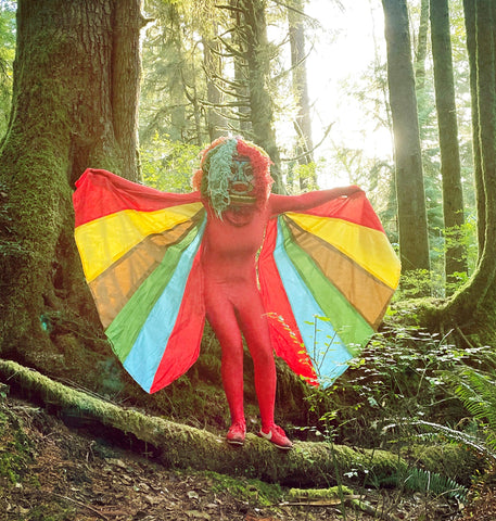 tufted costume in the woods by artist melissa monroe