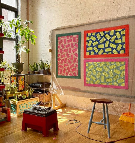 wes bechtler rug tufting example in living room