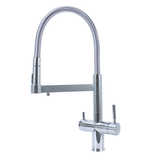 Hommix Savona Chrome Pull-Out Spray-Hose 3-Way Tap (Triflow Filter Tap)
