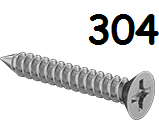 Flat Head Metal Screw Full Thread Stainless Steel #6 * 5/8" [Philips Drive] data-zoom=