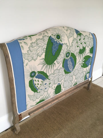 Using leftover furnishing fabric to upholster a king size headboard