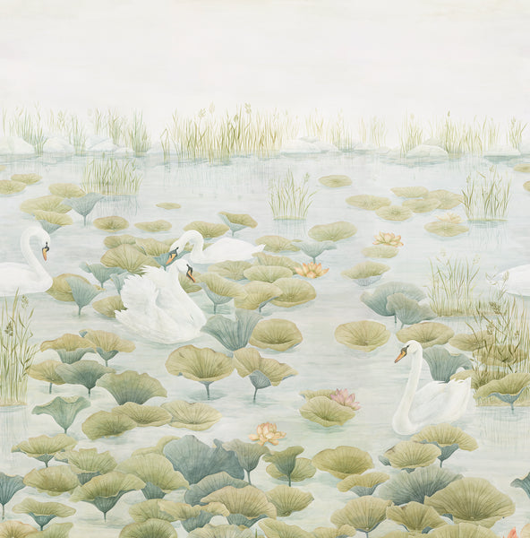 Swan Lake – Walnut Wallpaper