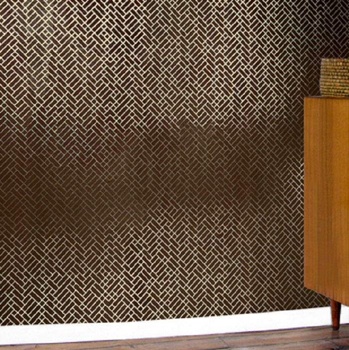 Tapet Cafe Tile Walnut Wallpaper