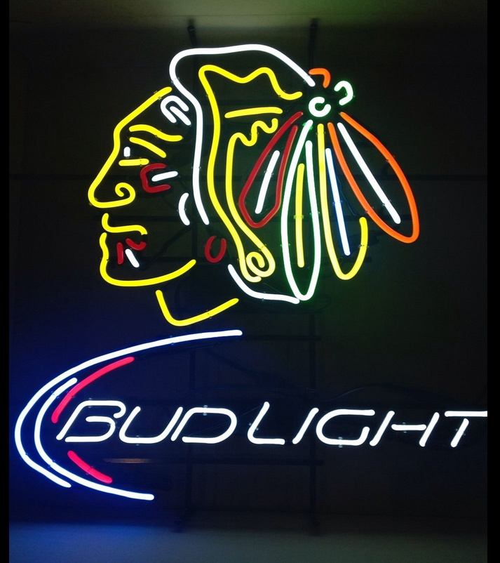 blackhawks bud light neon