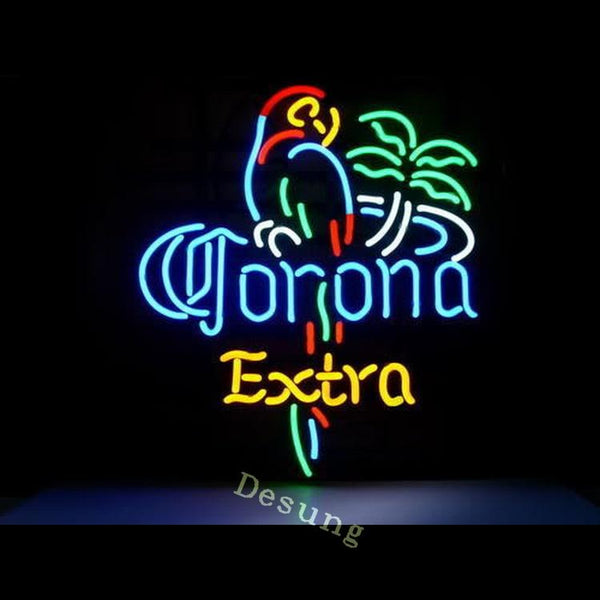 Nouveau CORONA EXTRA PARROTE PALME PALME PALME DE LAMPE DE LA BILE NEON NEON NEON