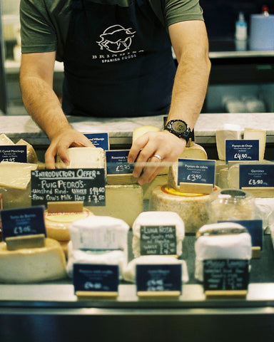 cheese counter at Brindisa borough market