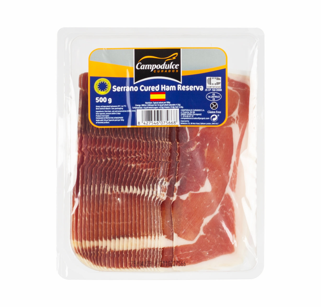 sliced serrano ham