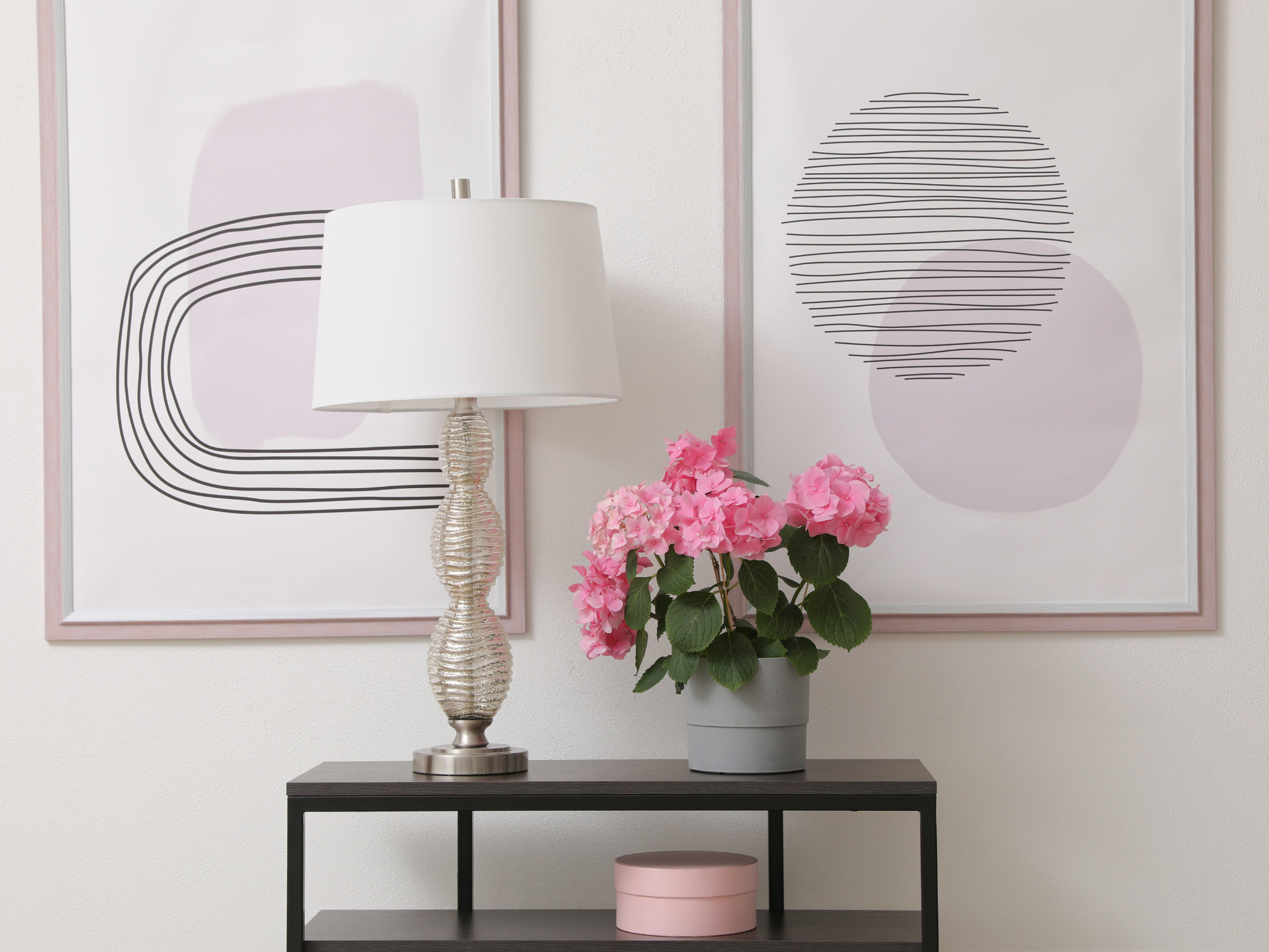 Lamps on a Console Table